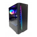 HPC R-05 ATX (650W, 24 pin, Black Flat Cables, 1x8pin(4+4), 2x8pin(6+2), 4xSATA, 2xIDE, 12cm fan), Glass side panel, 1x 120 mm Rear RGB rainbow fan, 1x Front RGB LED Strip, 1xUSB3.0, 2xUSB2.0 / HD Audio, 2x 3.5" HDD / 3x 2.5" SSD, Matt surface